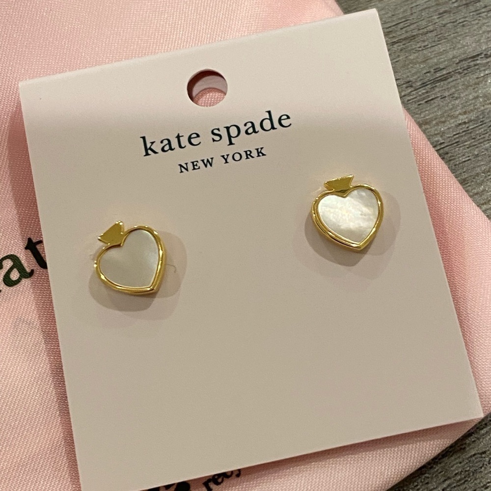 Kate Spade Enamel spade or heart earrings